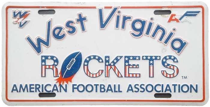 Virginia Rockets car tag